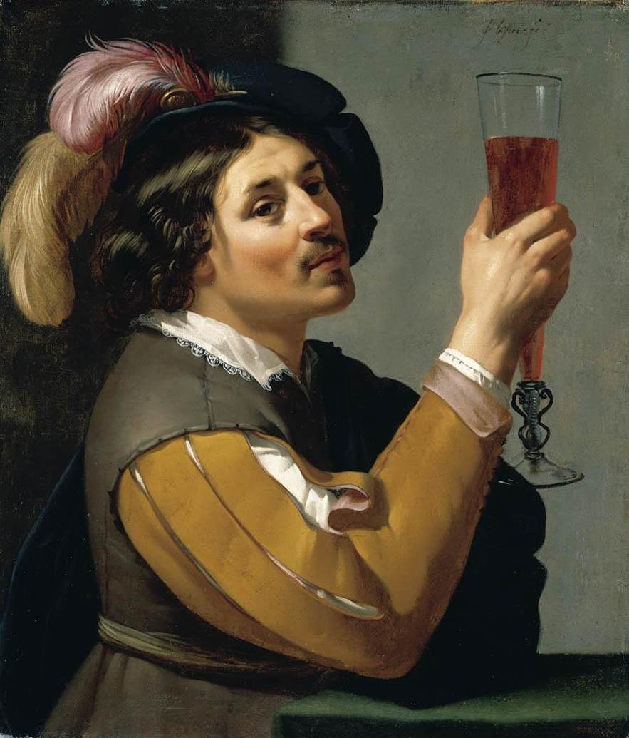 BIJLERT, Jan van Young Man Drinking a Glass of Wine 1635-40