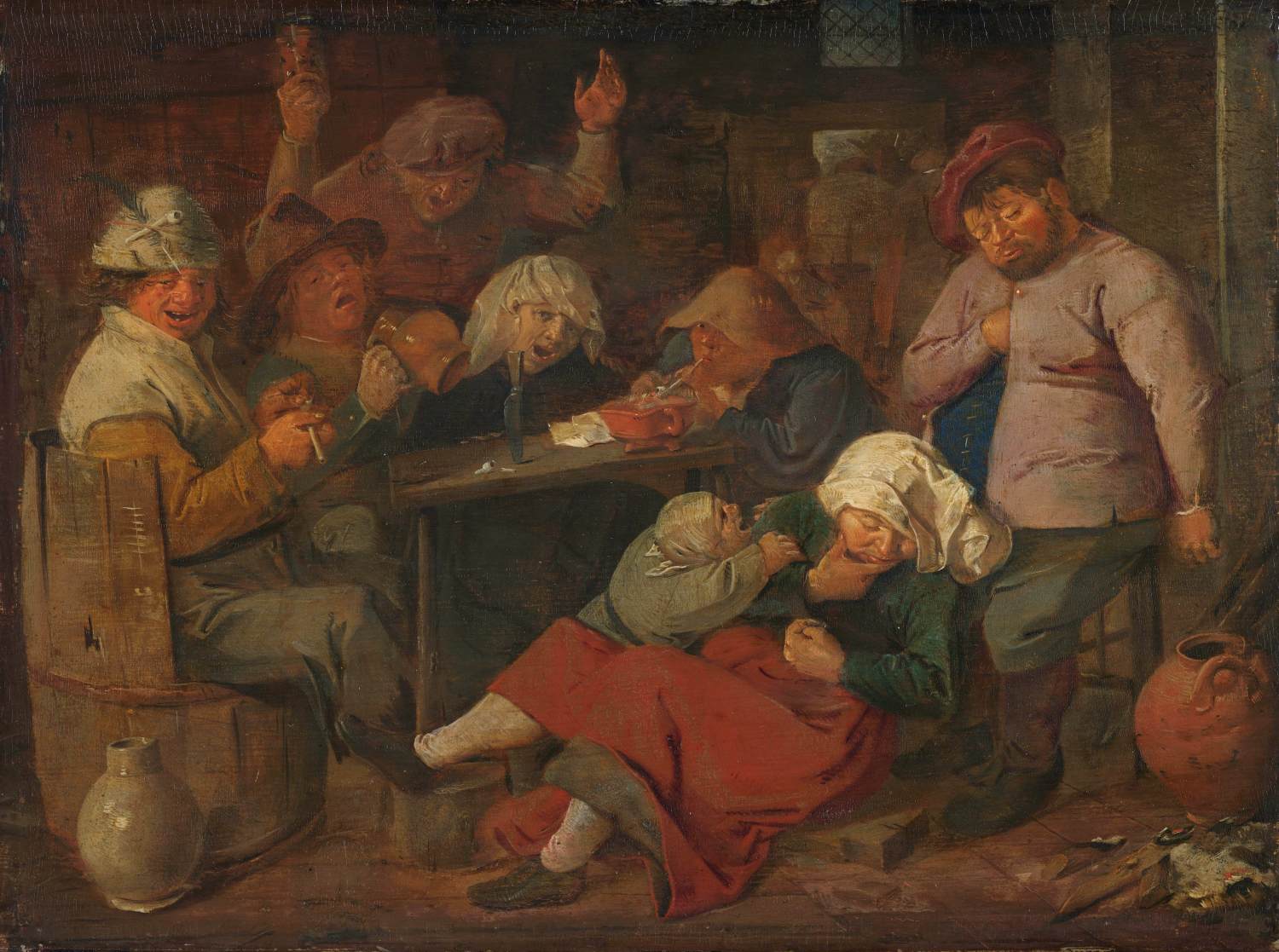 BROUWER, Adriaen Drunken Peasants 1620s.jpg